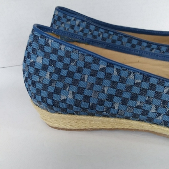NWOT Beacon Espadrille JuteWrapped Wedge Shoes 8W Blue - Picture 2 of 16